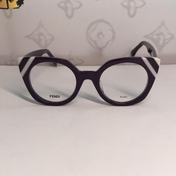 New Authentic Fendi FF0246 B3V Cat-Eye Eyeglass Frames – Purple & White","descri - Picture 6 of 11